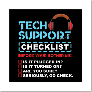 Tech Support Checklist Posters and Art